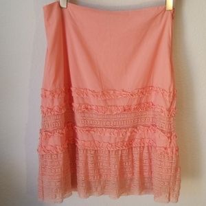 SCARLETT salmon-colored cotton skirt